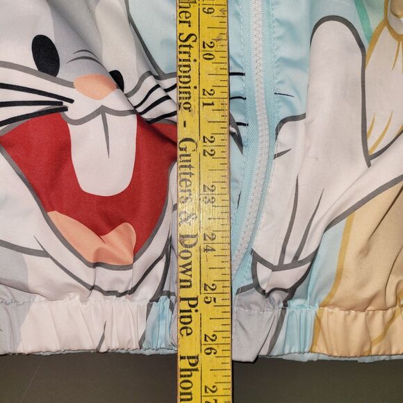 Members Only Looney Tunes Windbreaker Jacket Hoodie Medium Zip VGC - Picture 7 of 13